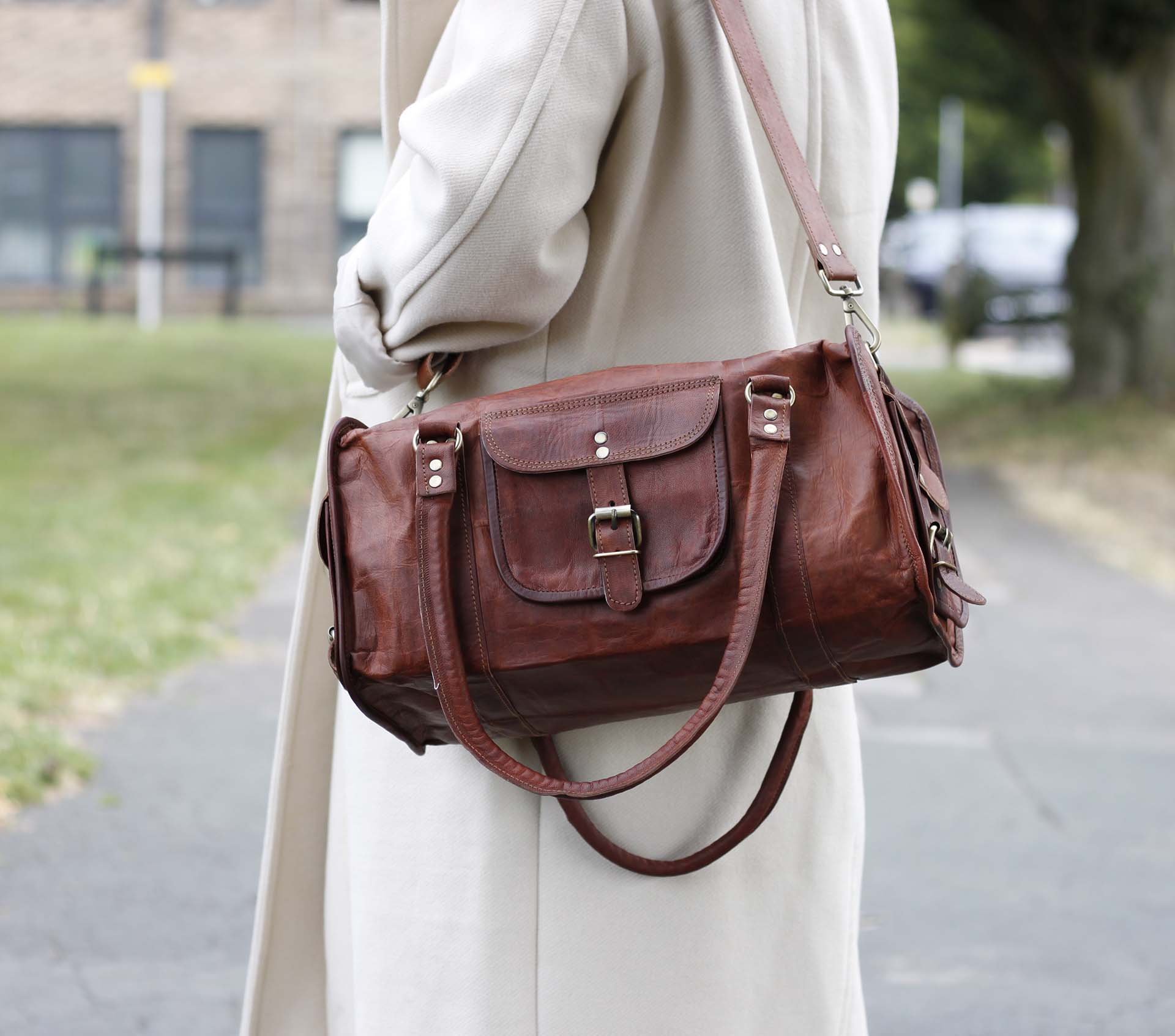 Leather duffel bag 18’’